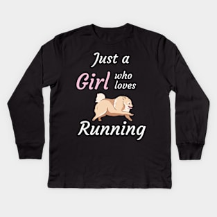 Just a girl who loves running Kids Long Sleeve T-Shirt